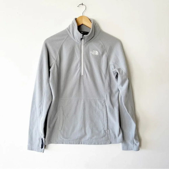 The North Face 1/4 Zip Women’s Size Medium Lightweight Fleece Jacket Silver Gray - Picture 9 of 9